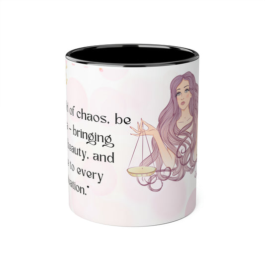 Libra Sunsign inspired Accent Mugs, 11oz