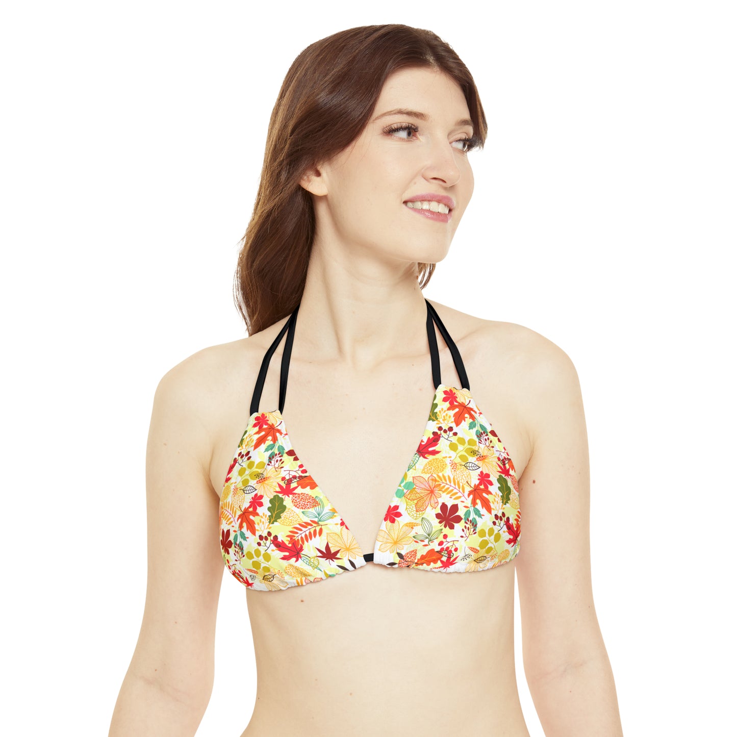 Strappy Triangle Bikini Top (AOP)