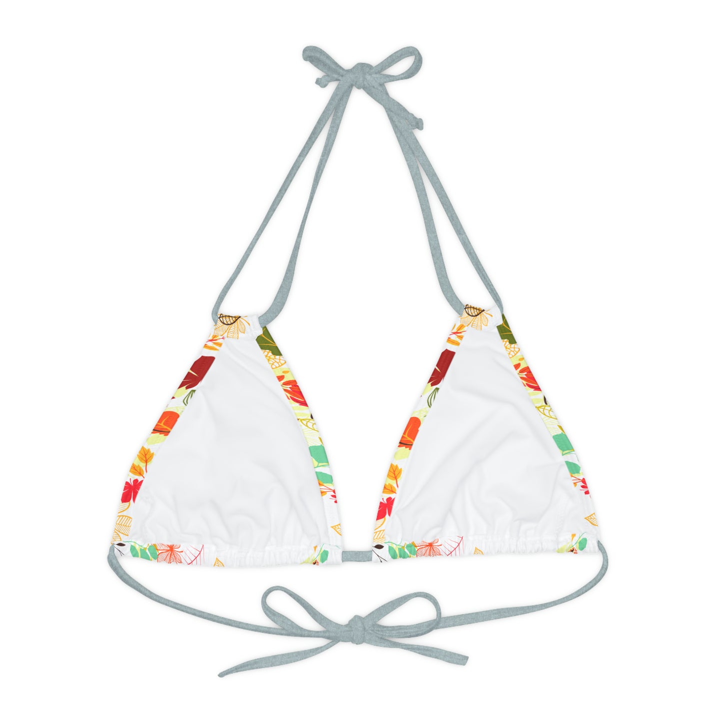 Strappy Triangle Bikini Top (AOP)