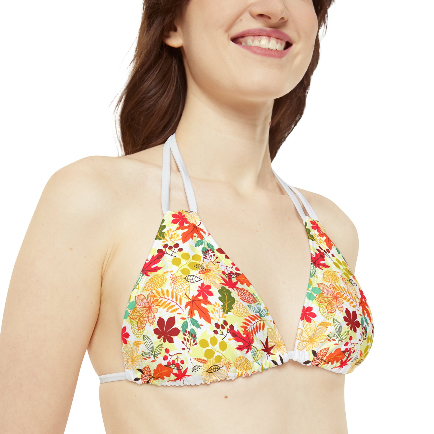 Strappy Triangle Bikini Top (AOP)