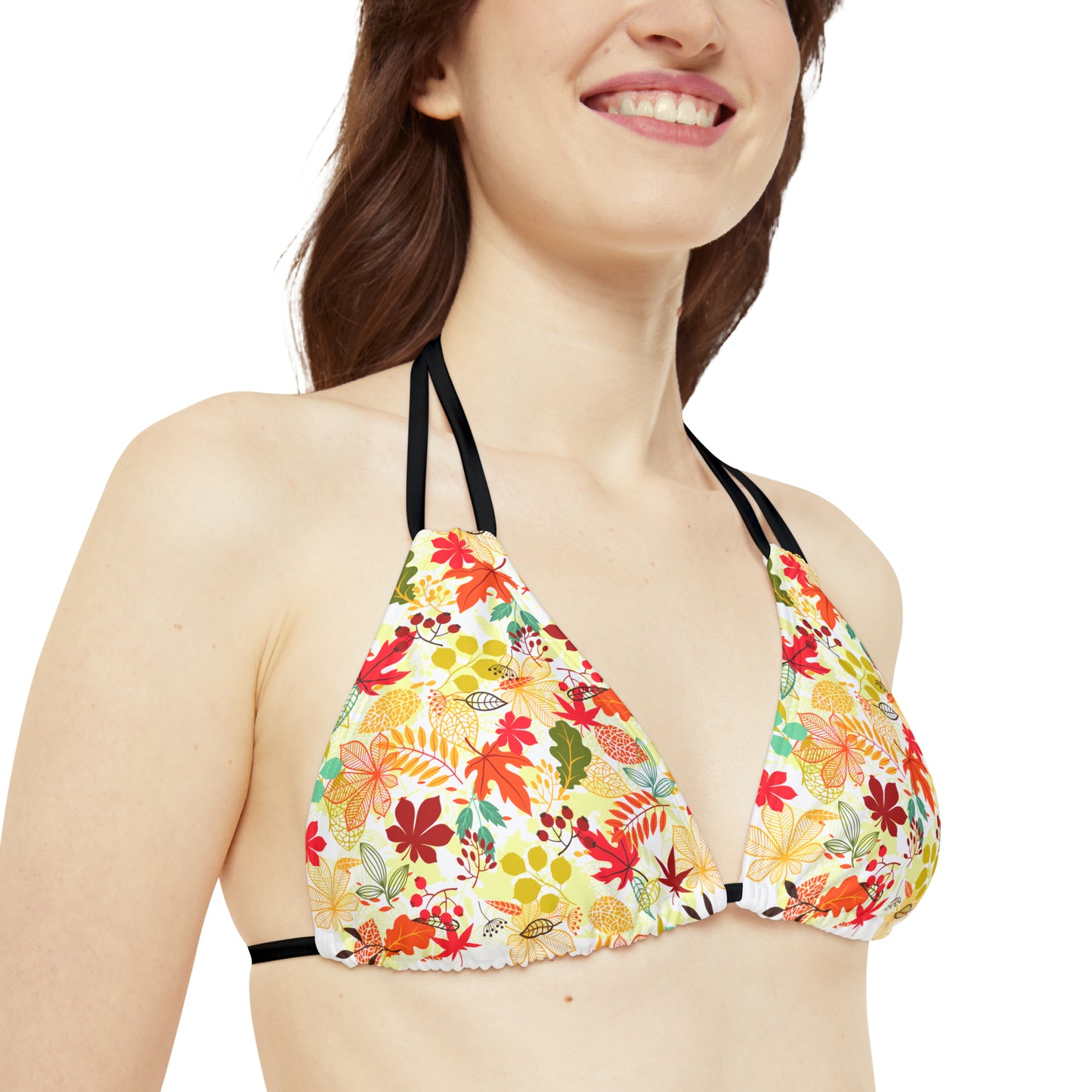 Strappy Triangle Bikini Top (AOP)