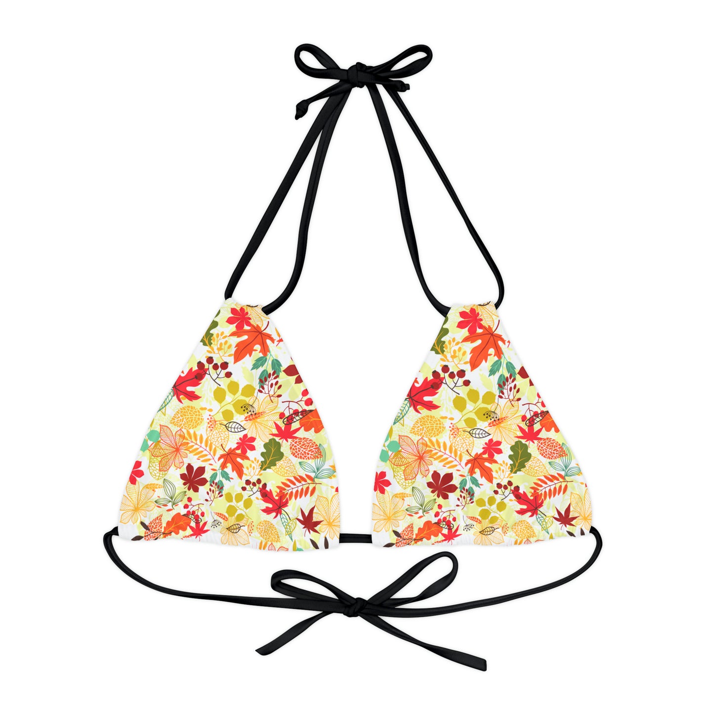 Strappy Triangle Bikini Top (AOP)