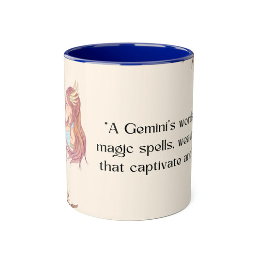 Gemini Sunsign inspired Accent Mugs, 11oz