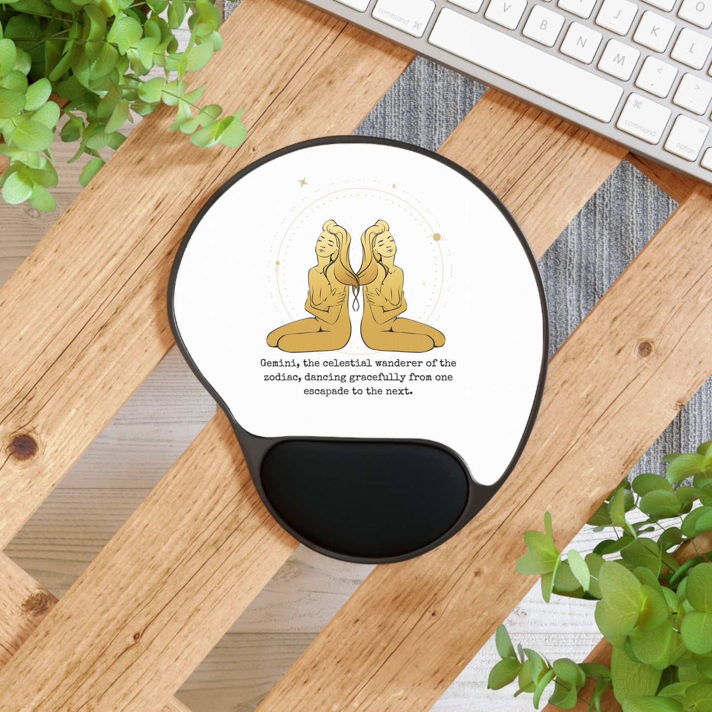 Gemini Sun Sign Mouse Pad With Wrist Rest