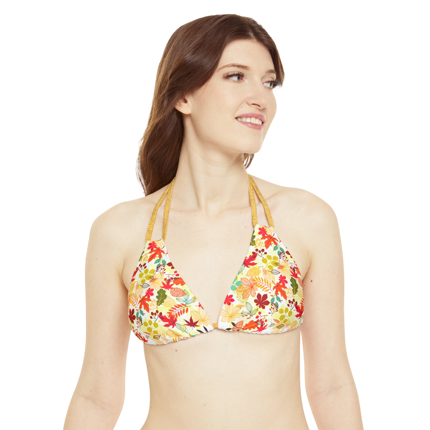 Strappy Triangle Bikini Top (AOP)