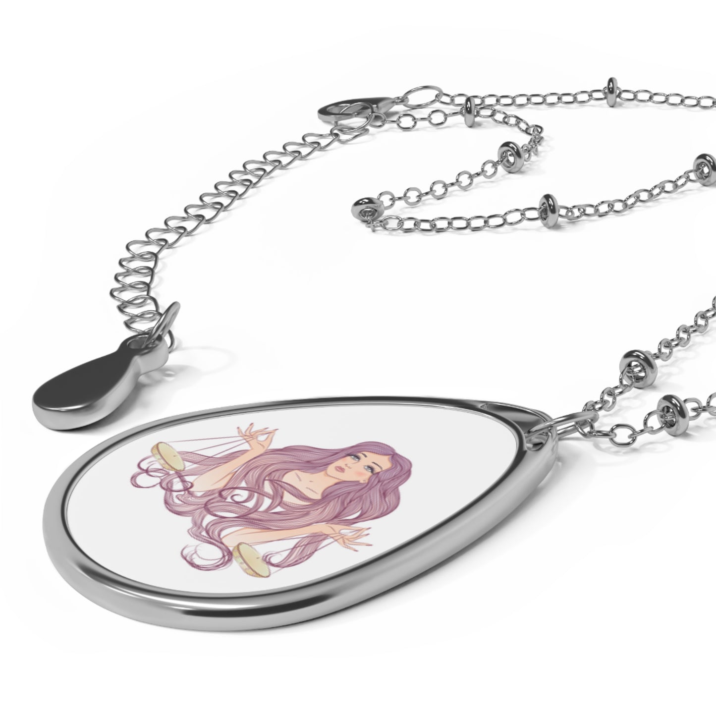 Libra Sunsign Oval Necklace